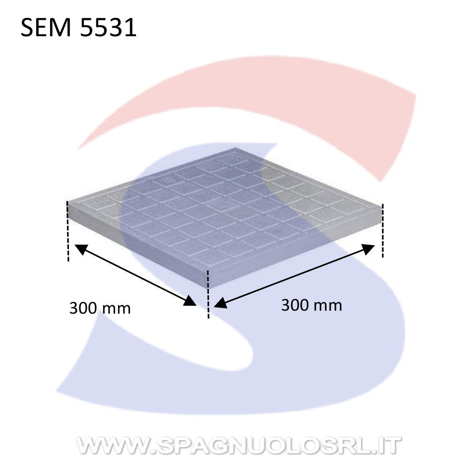 Coperchio per pozzetto in materiale plastico 300x300 mm - SEM 5531