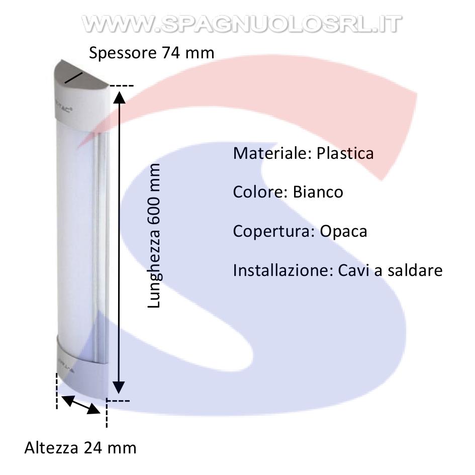 Plafoniera LED prismatico bianco luce freddo 6400° - VTAC 664