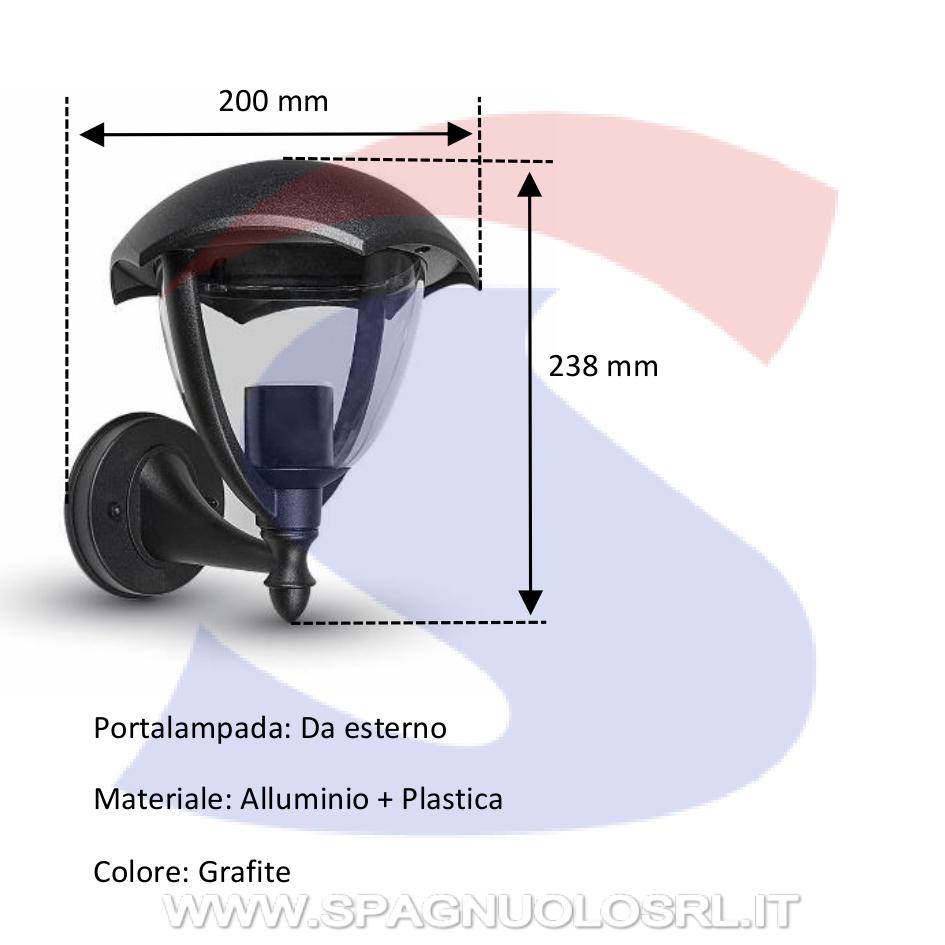 Portalampada da Giardino da muro attacco E27 - VTAC 7046