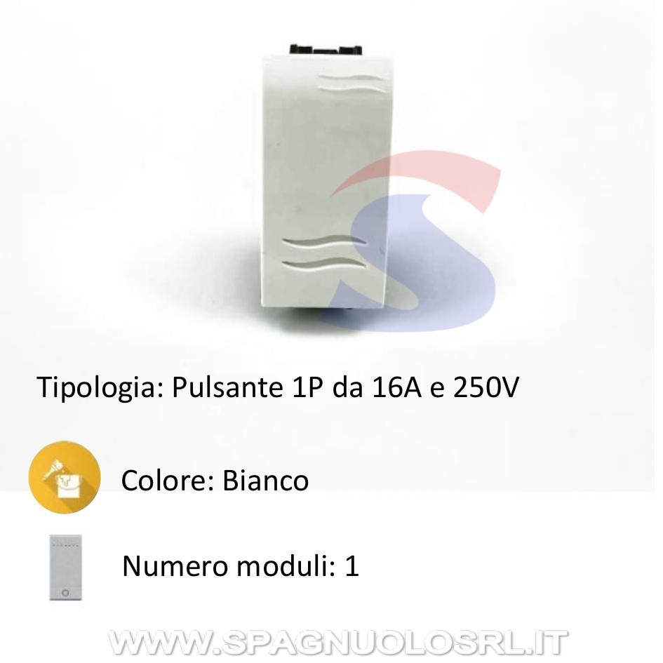Pulsante serie "AQUA" 16 A 250V, Bianco - MARLANVIL 7602.1