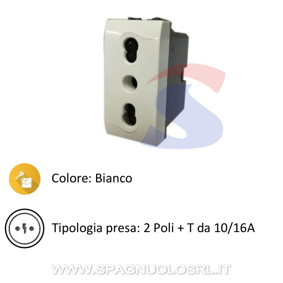 Presa bivalente P 17/11 serie "AQUA" 2P+T, Bianco - MARLANVIL 7679