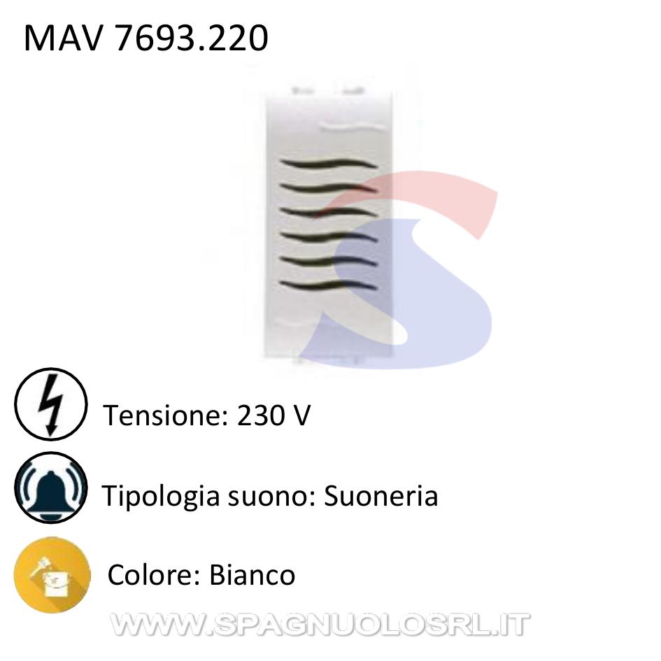 Suoneria serie "Aqua" 230 V, Bianco - MARLANVIL 7693.220