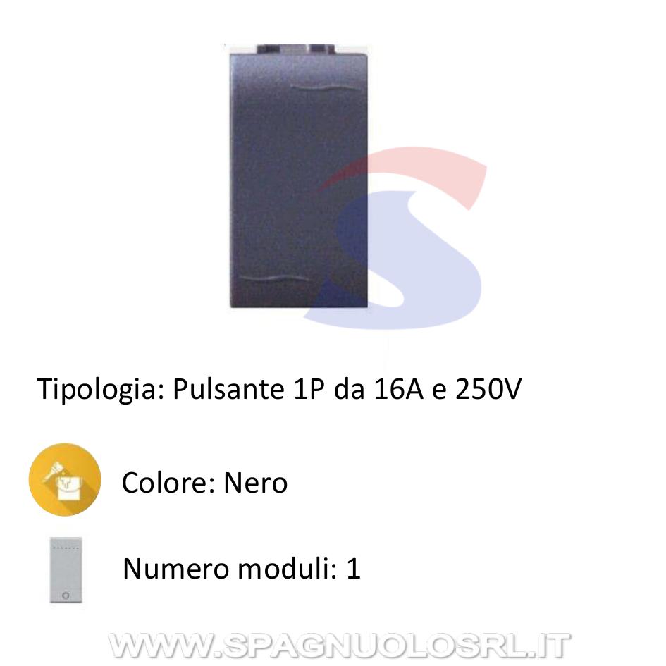 Pulsante serie "ONDA" 16 A 250V, Nero - MARLANVIL 7702.1
