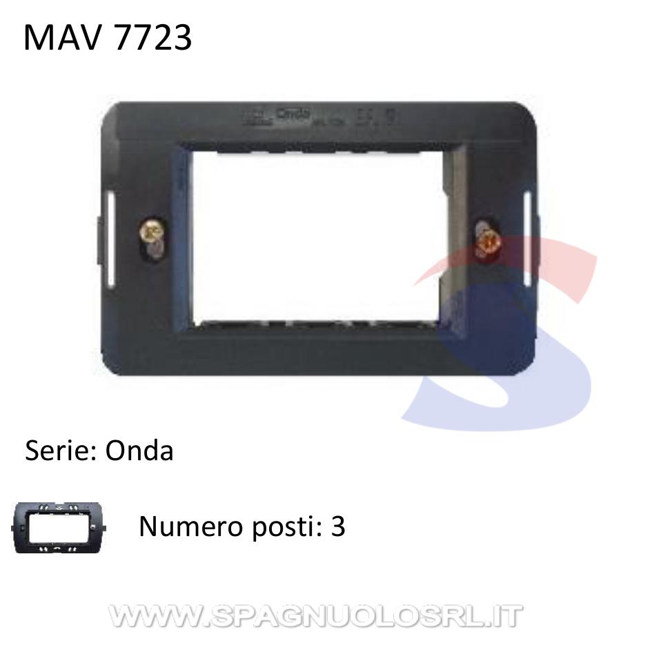 Supporto Marlanvil 3 moduli con viti serie "Onda",Grigio - MARLANVIL 7723
