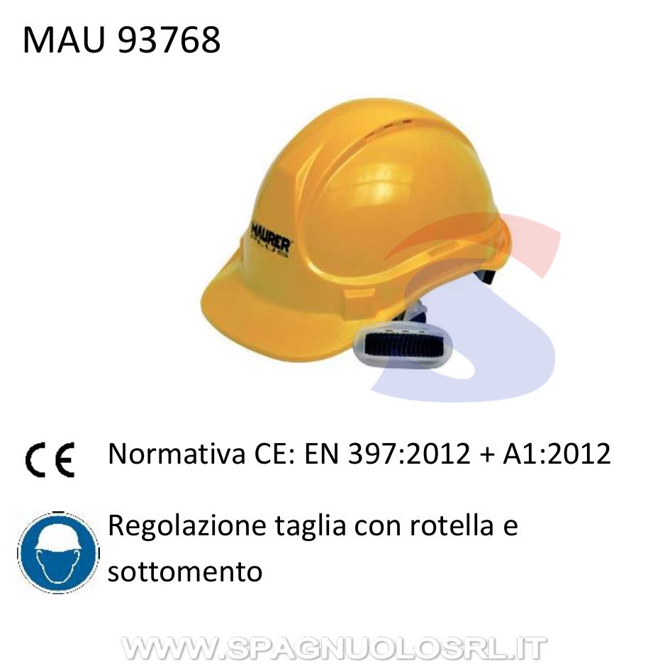 Elmetto protettivo con sottomento regolabile, Giallo - MAU 93768