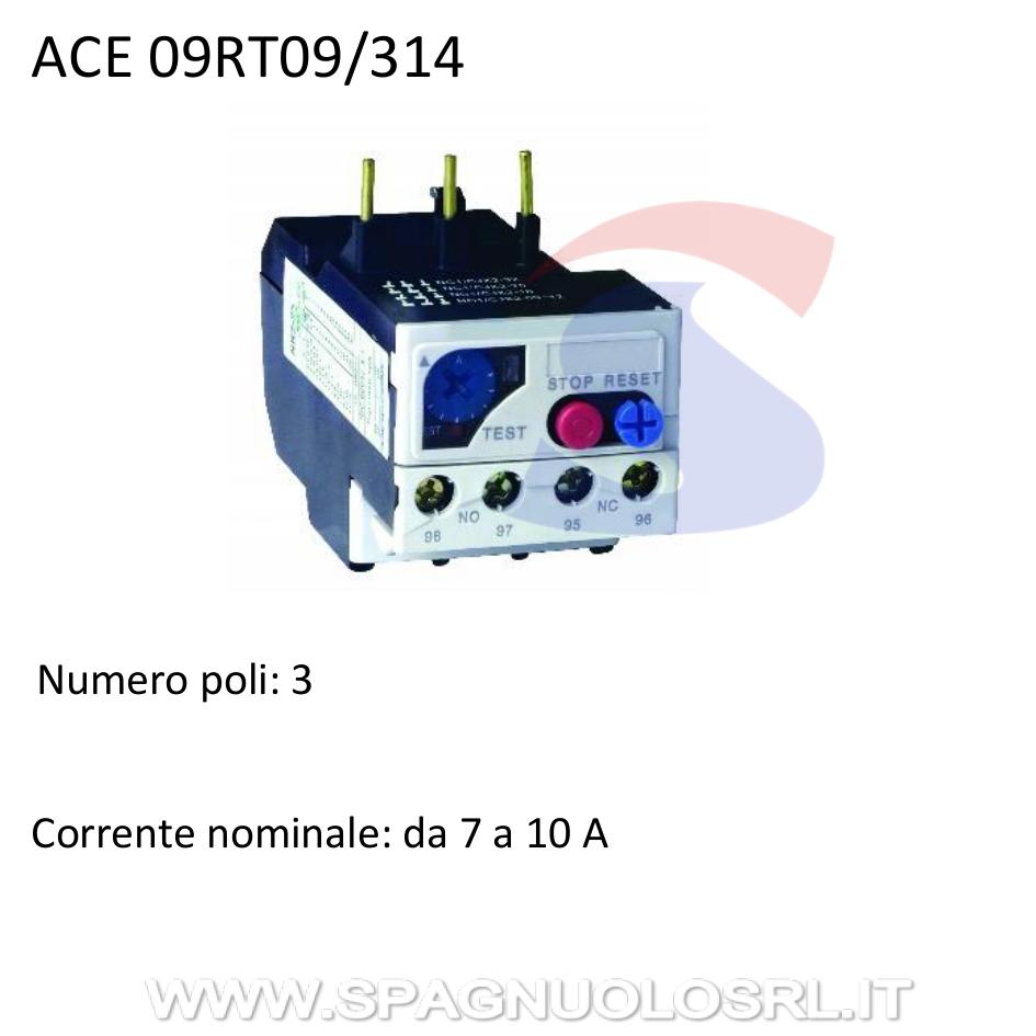Relè termico per protezione motore a 3 Poli, 7 - 10 A - ACET 09RT09/314