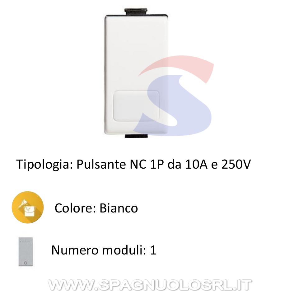 Pulsante serie "MATIX" 1P NO 10A 250V, Bianco - BTICINO AM5005L