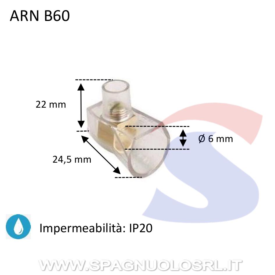 Morsetto a stecca da 10 Poli per 2 conduttori da 6 mm² - ARNOCANALI B60