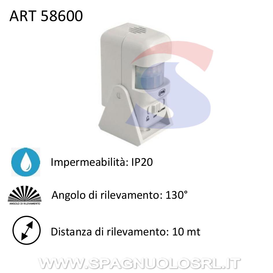 Rilevatore di presenza ad infrarossi con suoneria, IP20 - ARTELETA 58600
