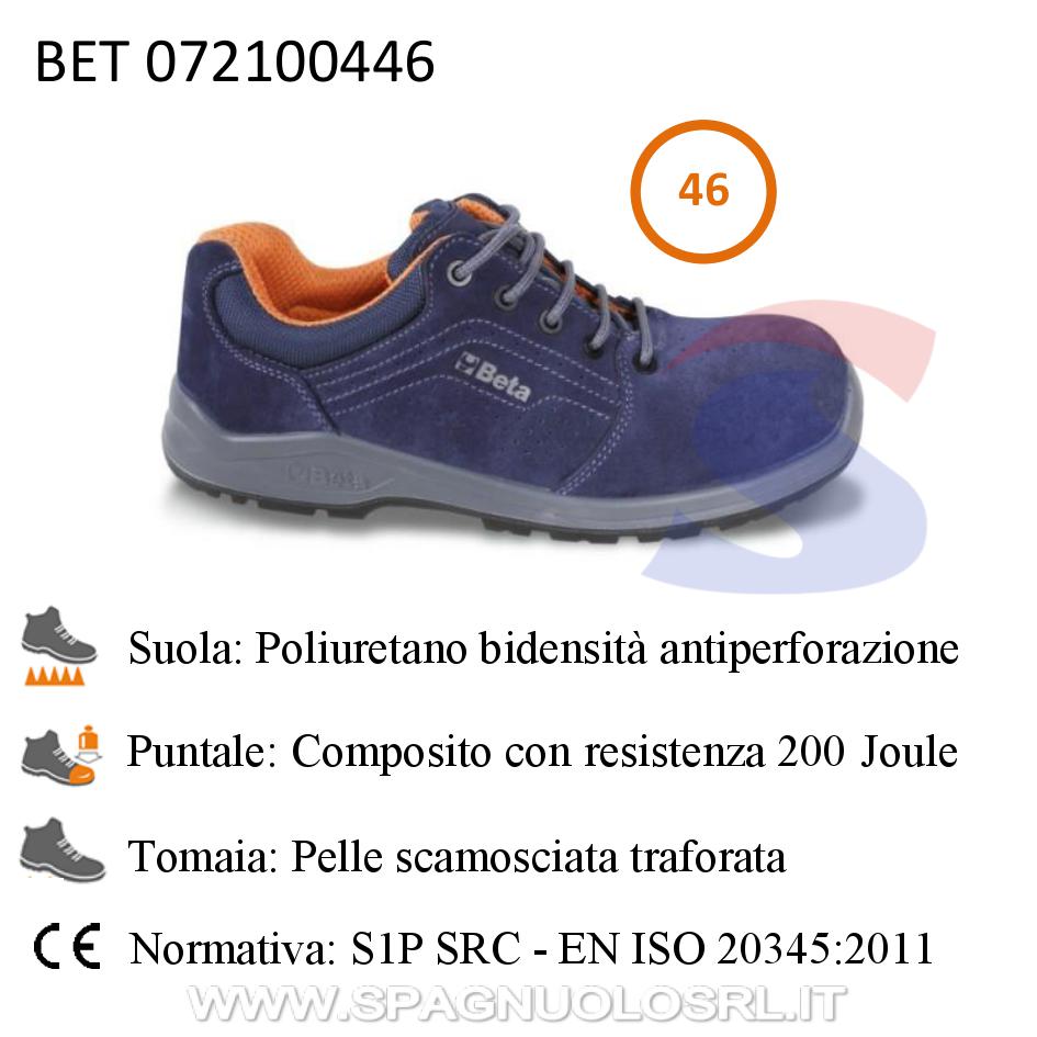 Scarpe in morbida pelle scamosciata traforata S1P Numero 46 - BETA 072100446
