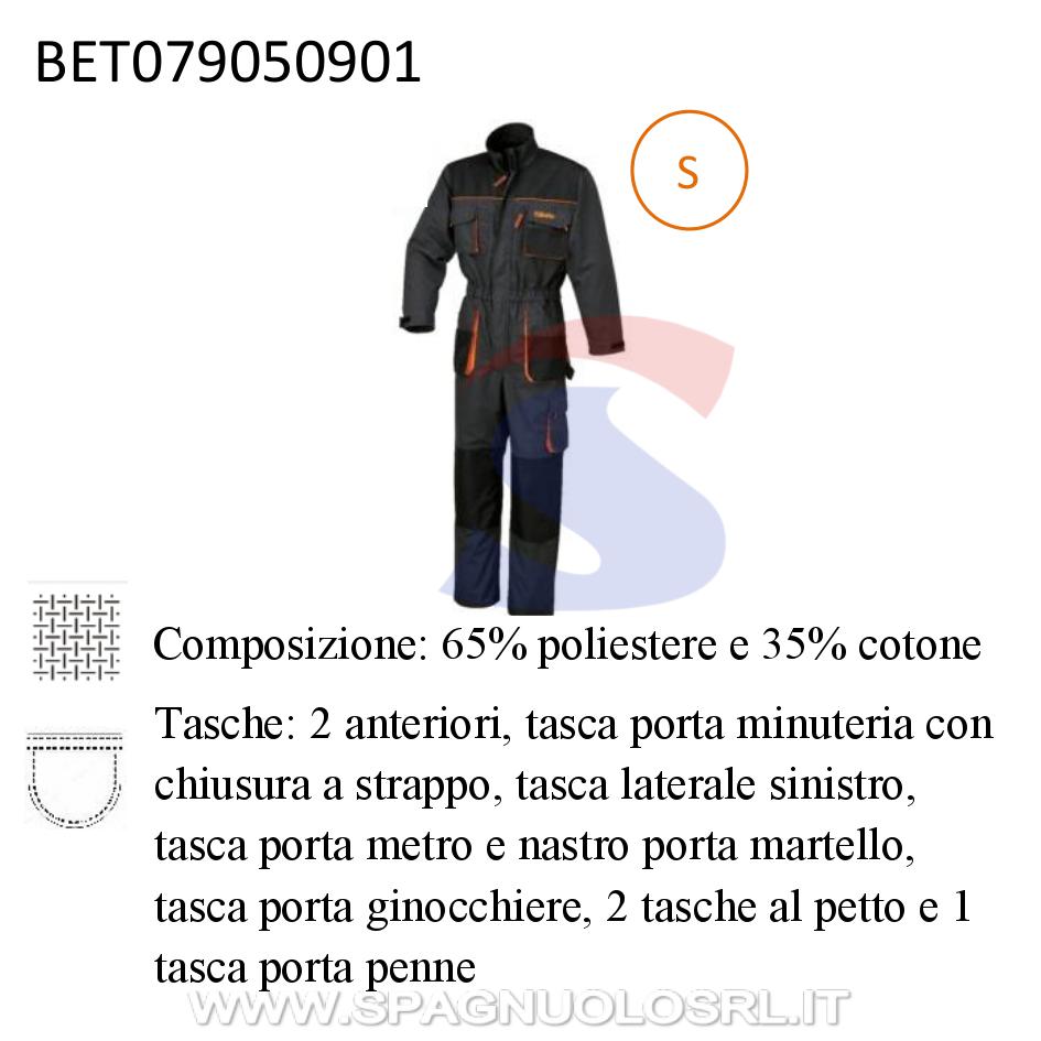 Tuta da lavoro 260 gr TG.S, Grigio - BETA 079050901