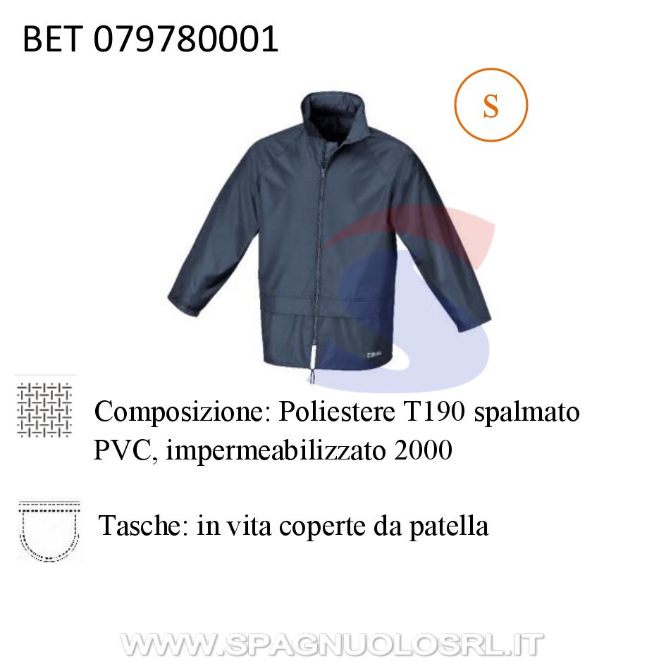 Giacca impermeabile con cappuccio a scomparsa Taglia S, Blu - BETA 079780001