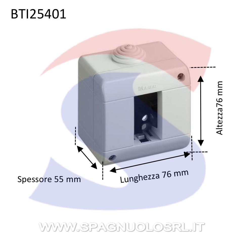 Cassetta portafrutti da esterno 76x76x55 mm 1 posto - BTICINO 25401