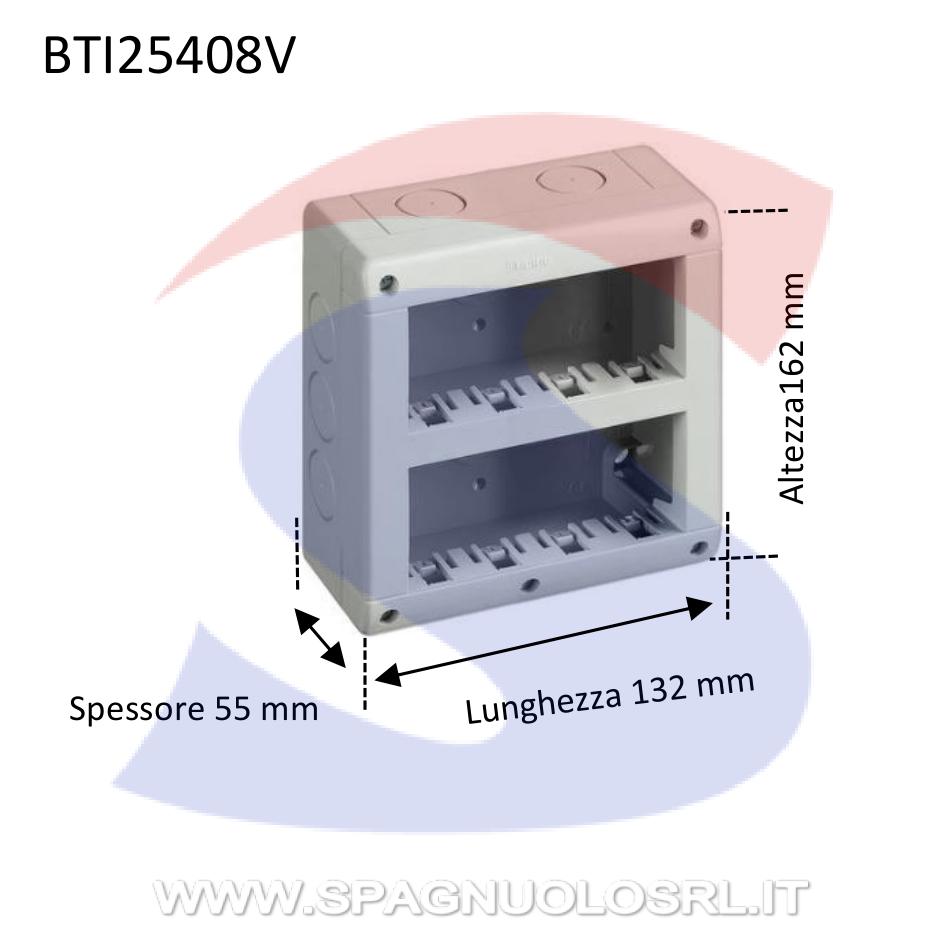 Cassetta portafrutti da esterno 132x162x55 mm 8 posti - BTICINO 25408V