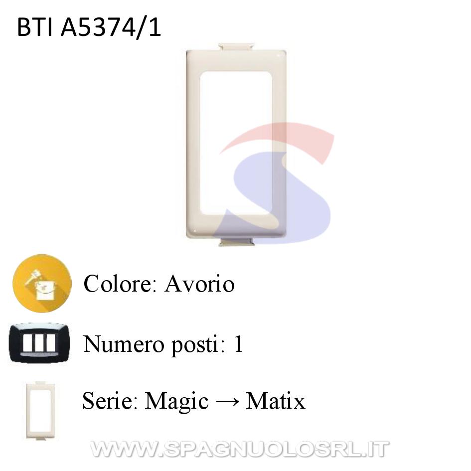 Adattatore 1 modulo per frutti Magic su supporti Matix - BTICINO A5374/1