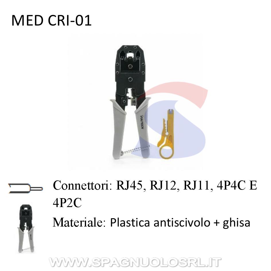 Pinza crimpatrice multifunzione con spellacavi - MED CRI-01