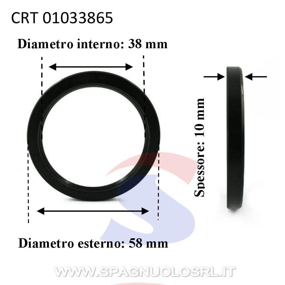Paraolio con bordo semplice in NBR70 38 x 58 x 10 mm - CORTECO 01033865
