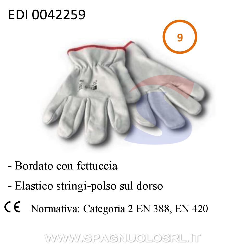 Guanti in pelle bovino E31.00 taglia L, Bianco - EDIS 0042259