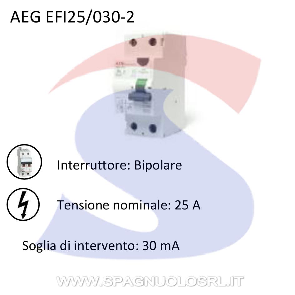 Interruttore differenziale puro 40 A serie EFI - AEG EFI40/030-2
