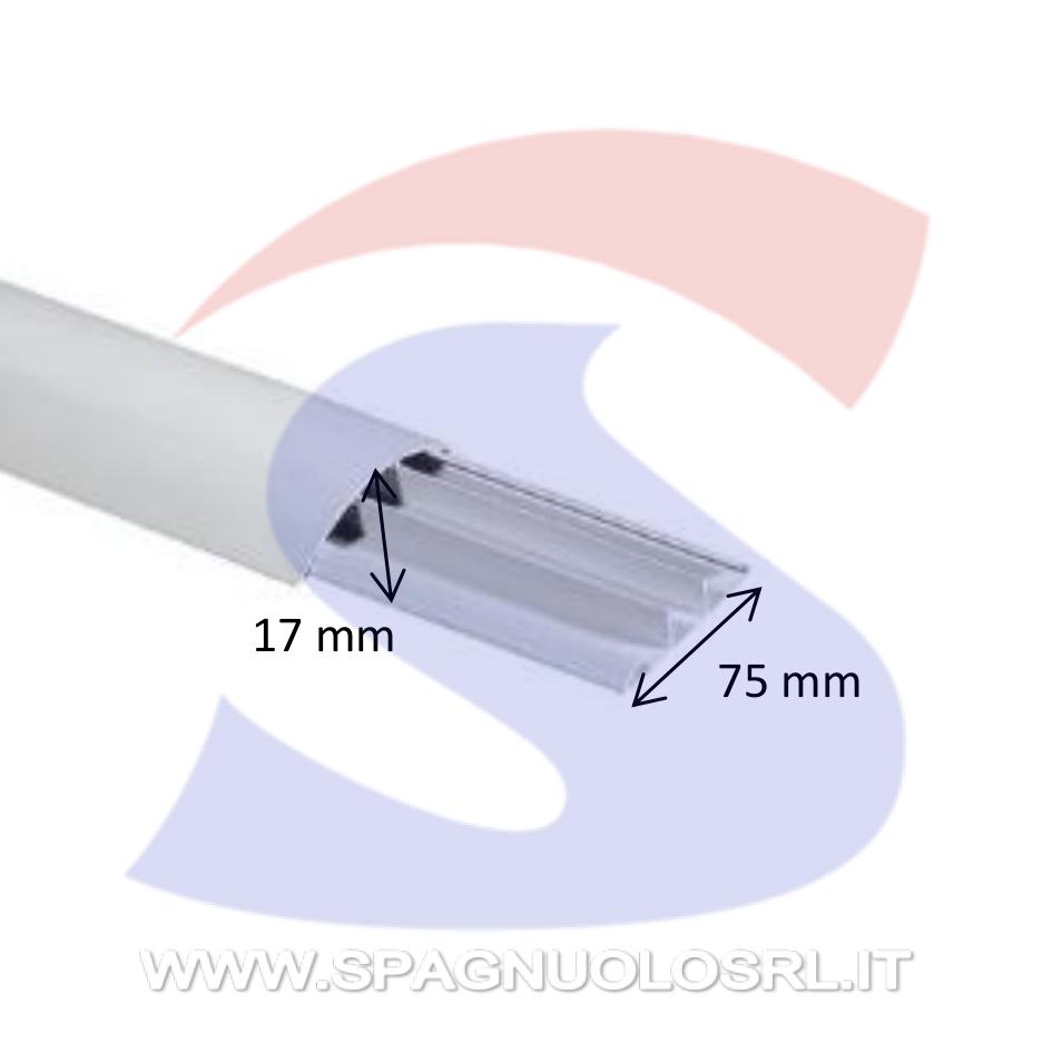 Canale a pavimento 75 x 17 mm Bianco RAL 9001 - ELETTROCANALI ECCAP7517B