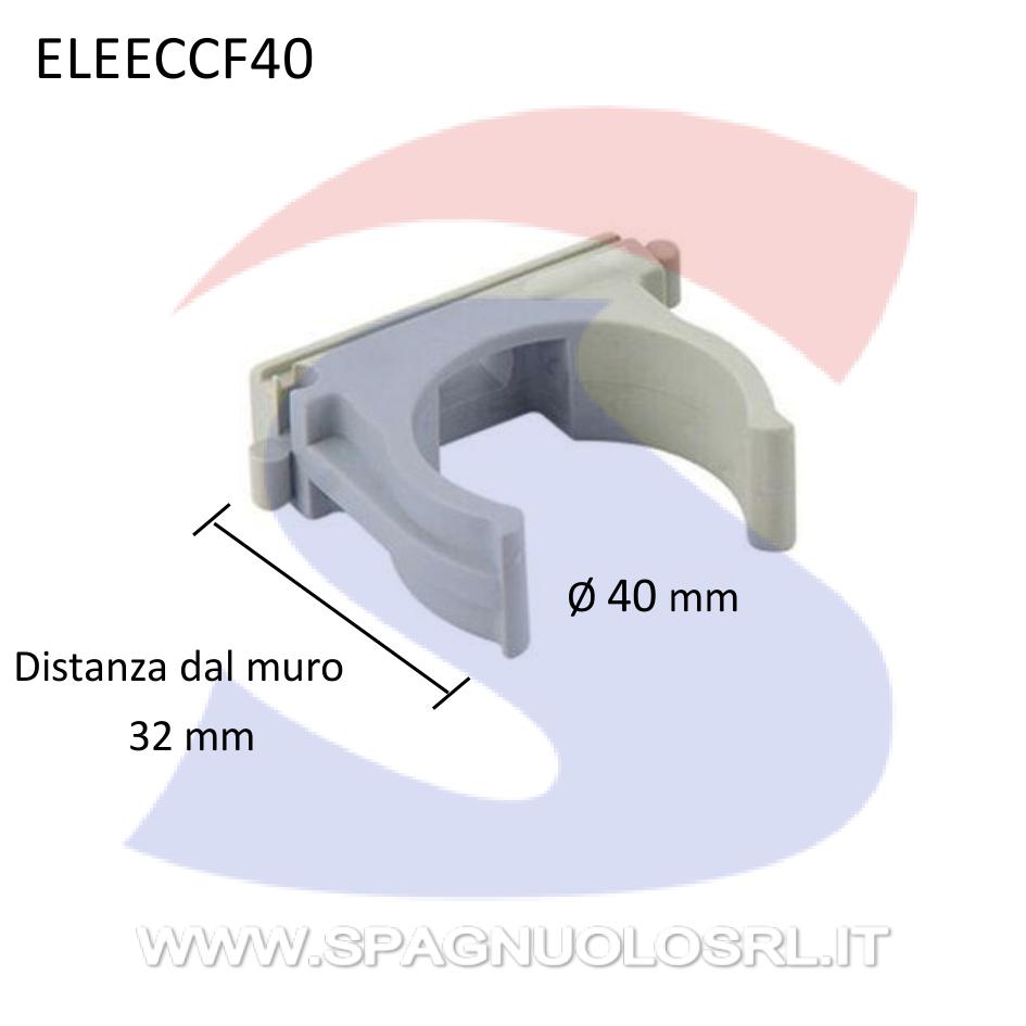 Supporto a scatto in polimero per tubo Ø 40 Grigio RAL7035 - ELETTROCANALI ECCF40