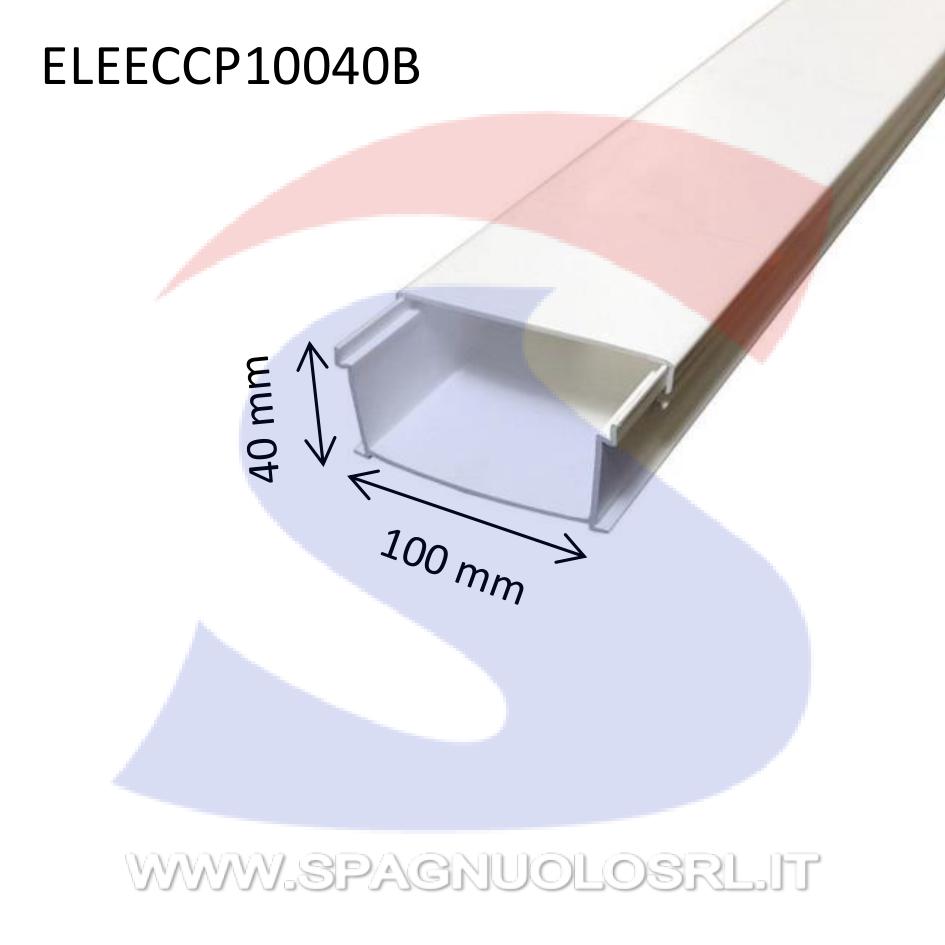 Canale portacavi 100 x 40 mm Bianco RAL 9001 - ELETTROCANALI ECCP10040B