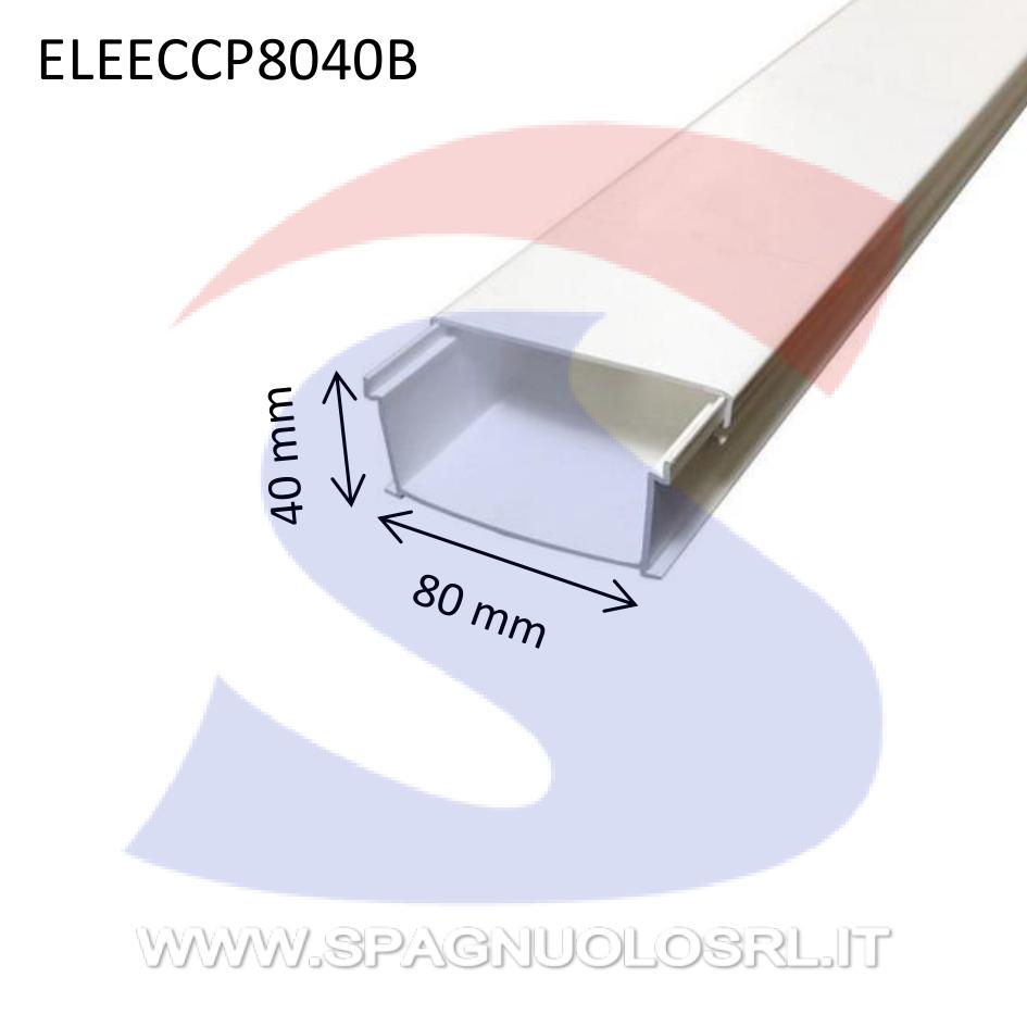Canale portacavi 80 x 40 mm Bianco RAL 9001 - ELETTROCANALI CACP8040B