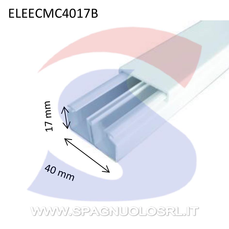 Canale portacavi 40 x 17 mm Bianco RAL 9001 - ELETTROCANALI ECMC4017B