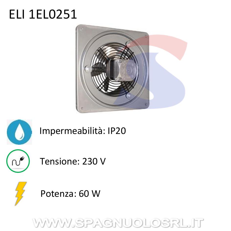 Aspiratore elicoidale per piccoli ambienti da 60 W e 230 V - ELICENT 1EL0251