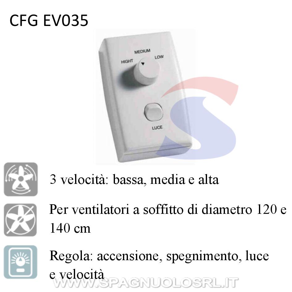 Variatore da parete per ventilatori a soffitto - CFG EV035
