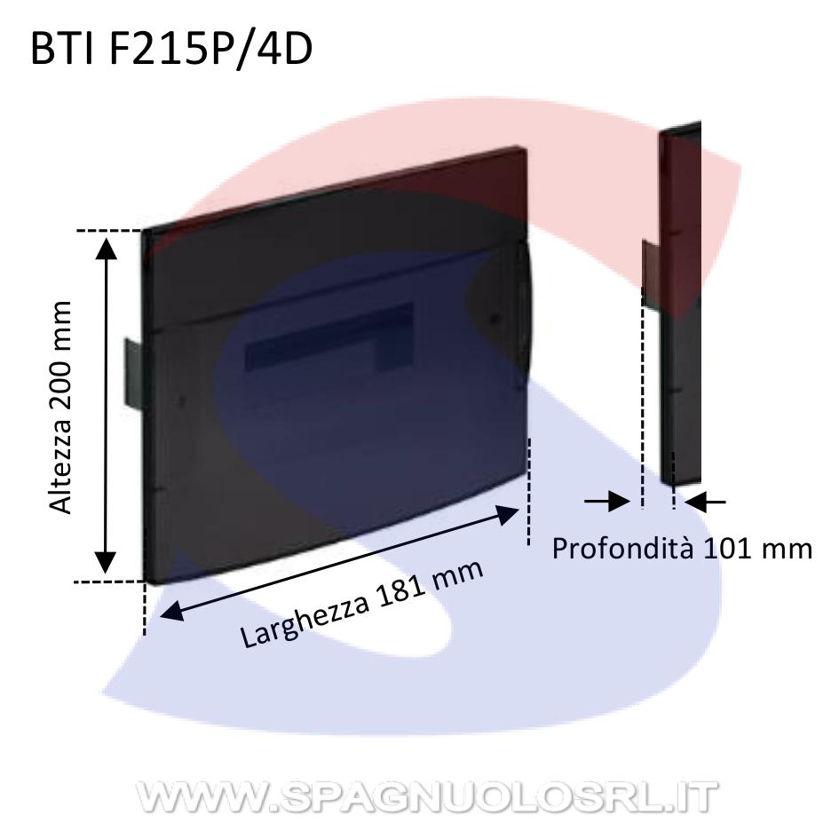 Frontalino in resina termoplastica 4 moduli fumè - BTICINO F215P/4D