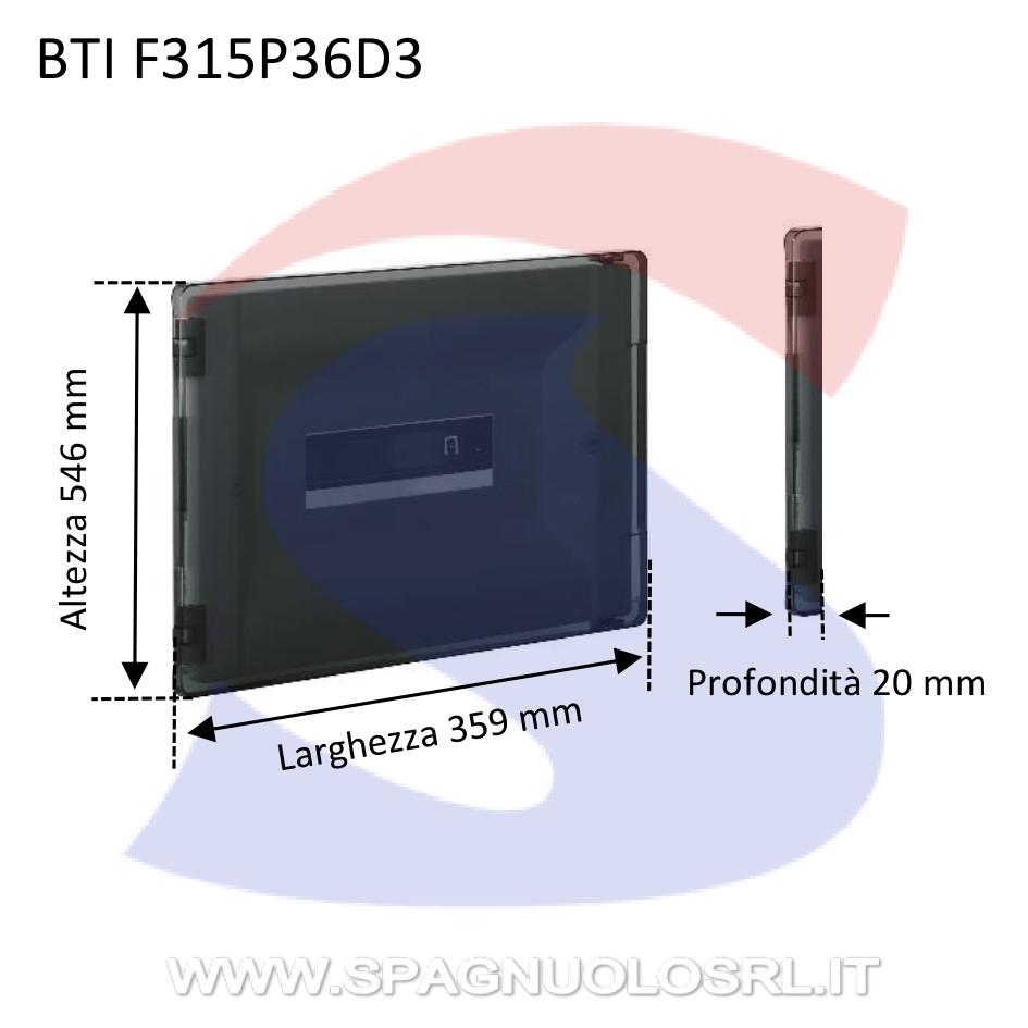 Frontalino in resina termoplastica 12 moduli fumè - BTICINO F315P36D3