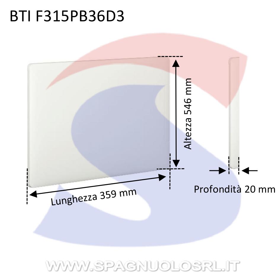 Frontalino in resina termoplastica 12 moduli bianco satinato - BTICINO F315PB36D3