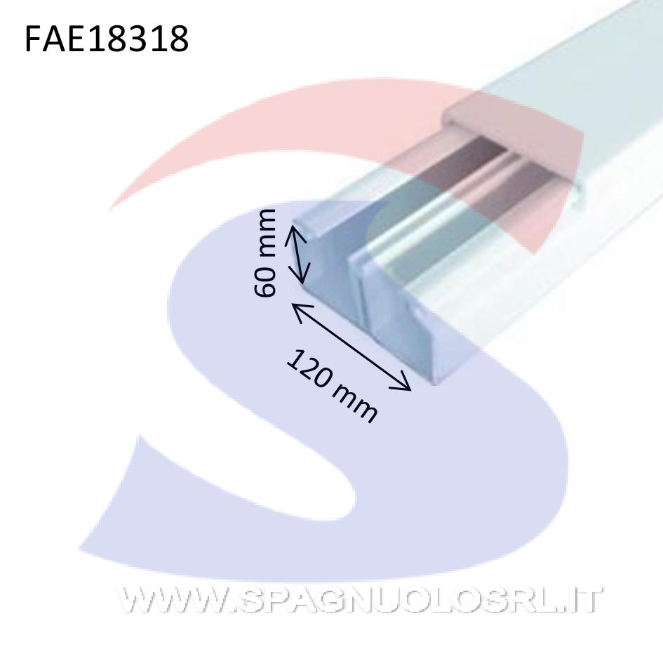 Canale portacavi 120x60 mm Bianco RAL 9010 - FAEG 18318