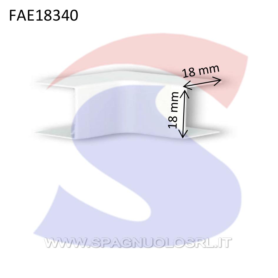 Angolo interno 18x18 mm Bianco mm RAL 9001 in PVC - FAEG 18340