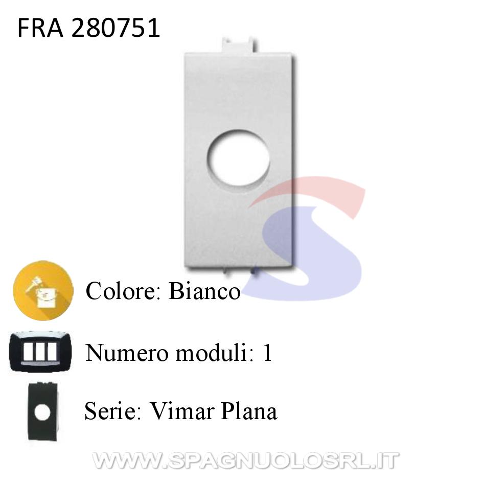 Adattatore 1 foro presa TV per serie Vimar Plana, Bianco - FRACARRO 280751