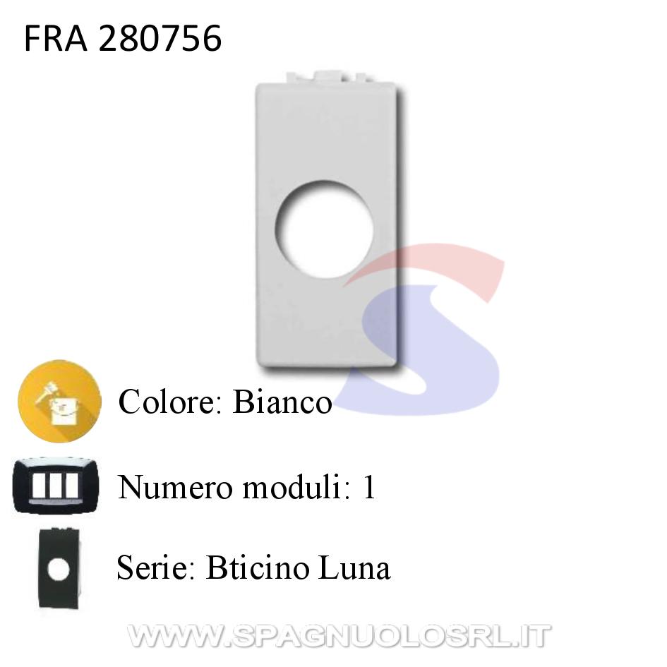 Adattatore 1 foro presa TV per serie Bticino Luna, Bianco - FRACARRO 280756