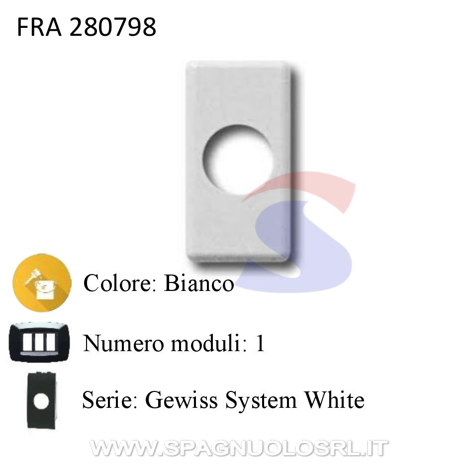 Adattatore 1 foro presa TV per serie Gewiss System White - FRACARRO 280798