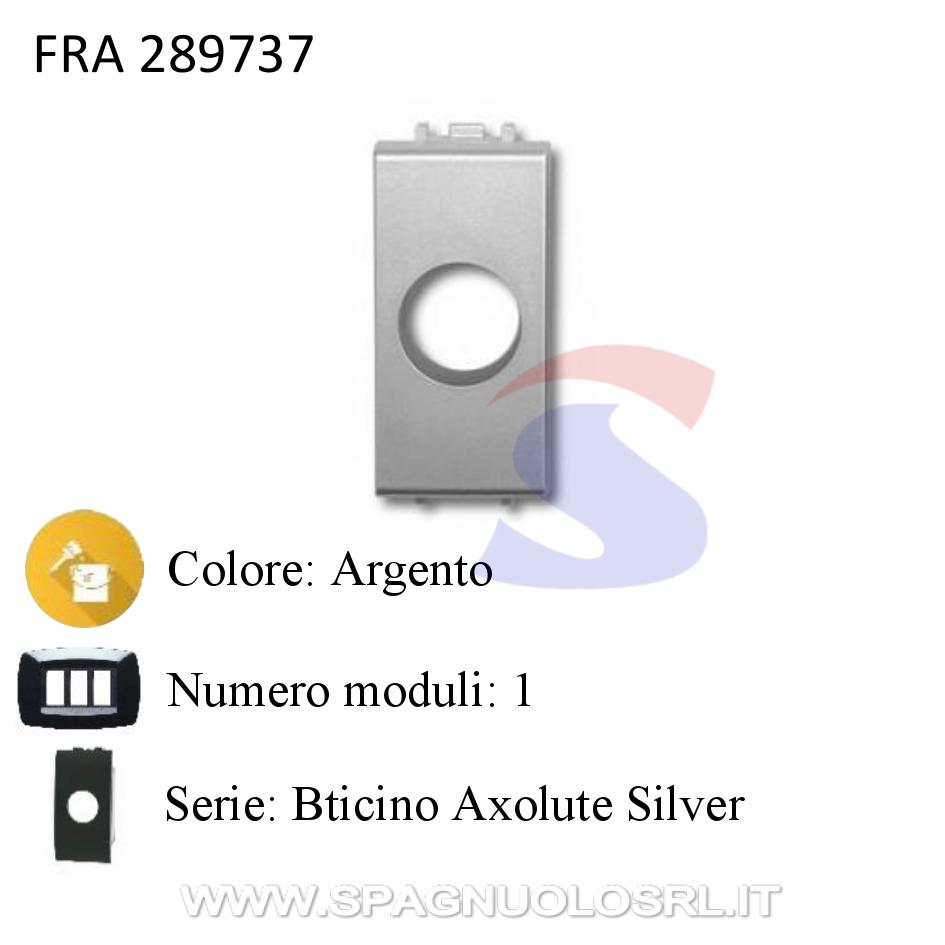 Adattatore 1 foro presa TV per serie Bticino Axolute Silver - FRACARRO 289737