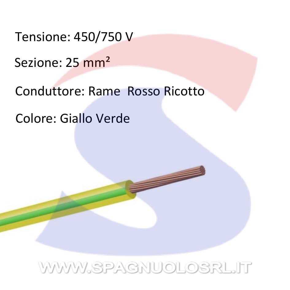 Cavo FS17 1X25 Giallo/Verde - 9X9 CAVI FS171X25GV