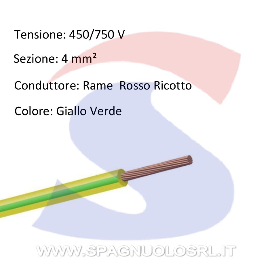 Cavo FS17 1X4 Giallo/Verde - 9X9 CAVI FS171X4GV