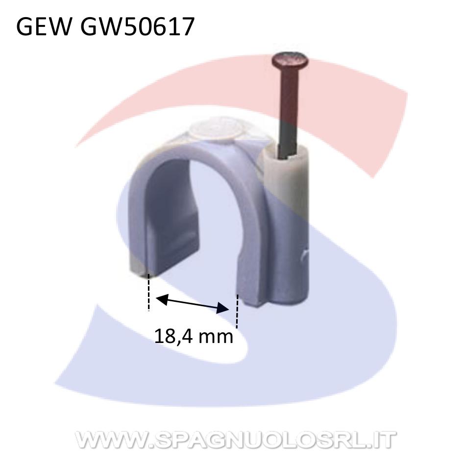 Graffetta con chiodo per cavo Ø 19-20 mm Grigio RAL7035 - GEWISS GW50617