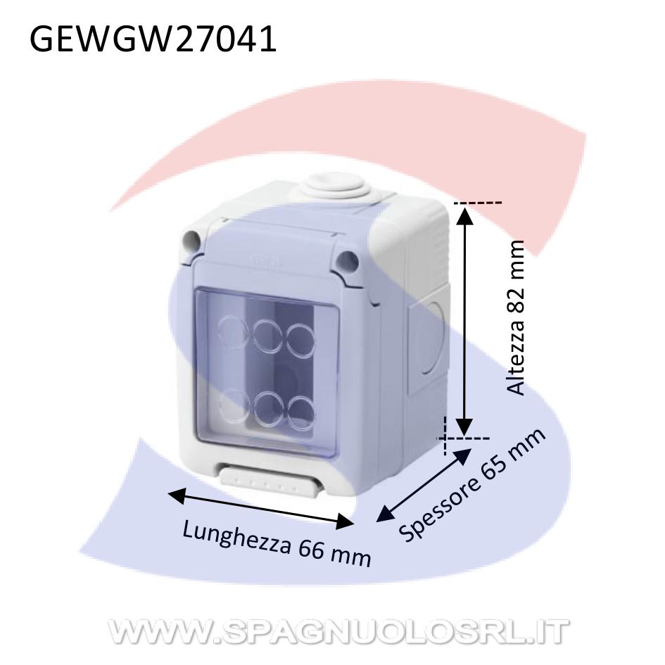 Cassetta portafrutti da esterno 66x82x65 mm 1 posto - GEWISS GW27041