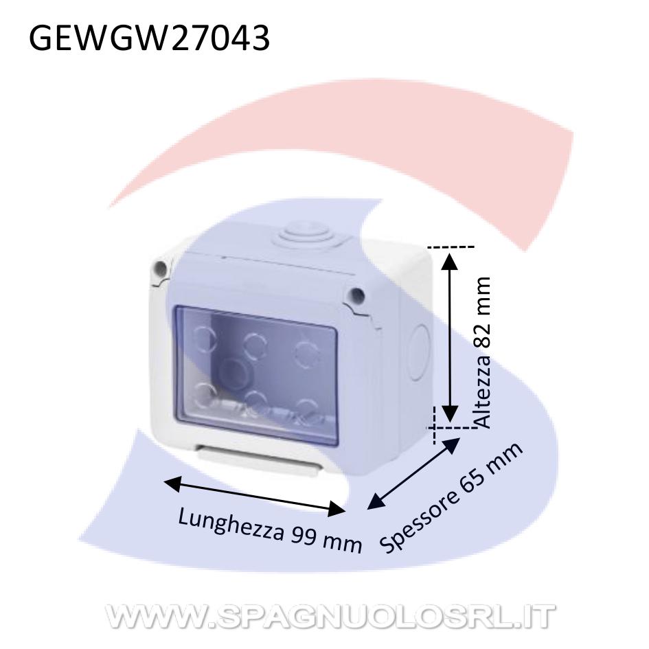 Cassetta portafrutti da esterno 99x82x65 mm 3 posti - GEWISS GW27043