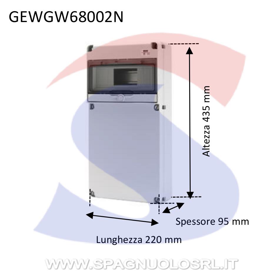 Centralino modulare da esterno 220X435x95 mm 10 moduli - GEWISS GW68002N