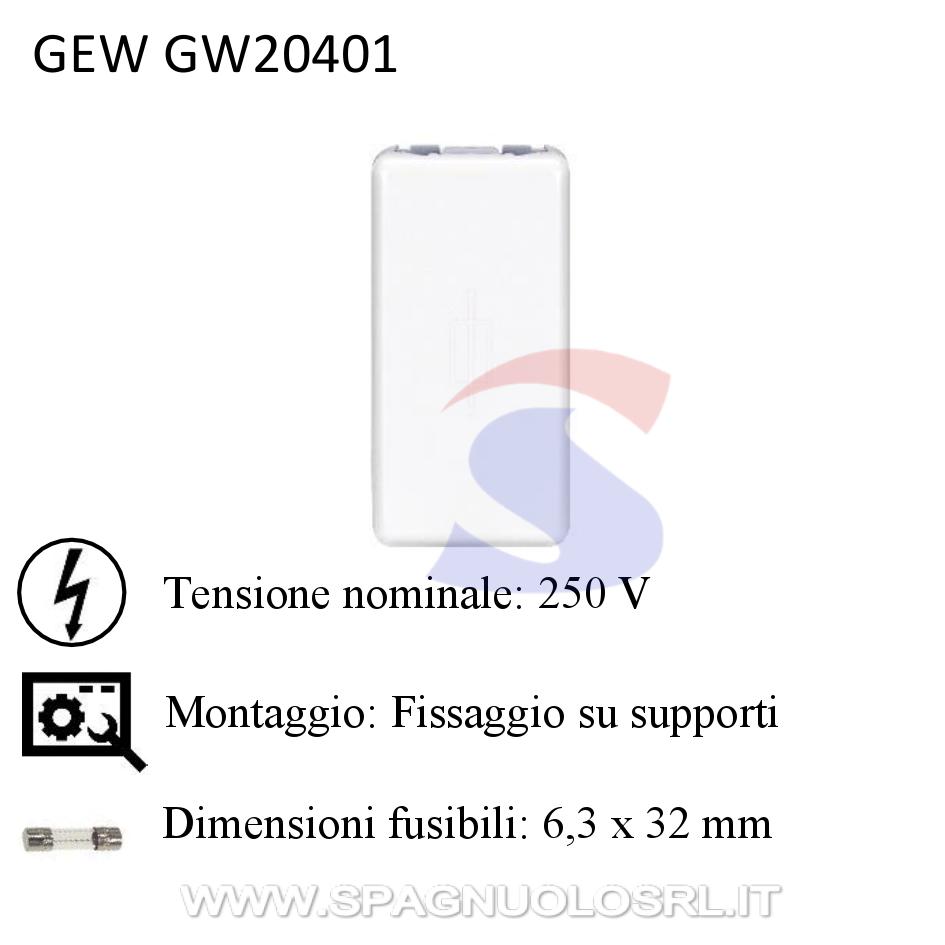 Portafusibile 16 A 250 V serie System White - GEWISS GW20401