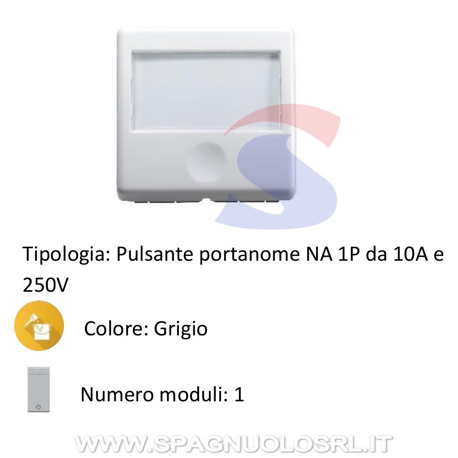 Pulsante portanome serie "SYSTEM" NA 10A 250V, Bianco - GEWISS GW20591