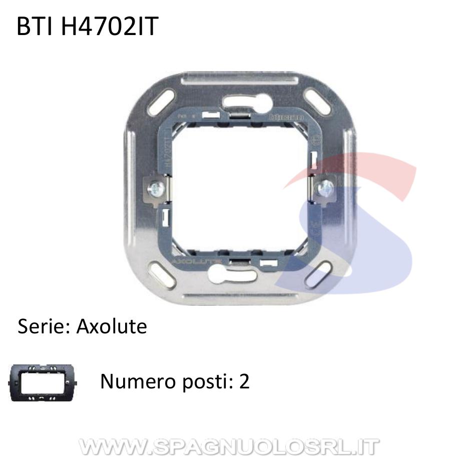 Supporto Bticino 2 moduli con graffette serie "Axolute" - BTICINO H4702IT