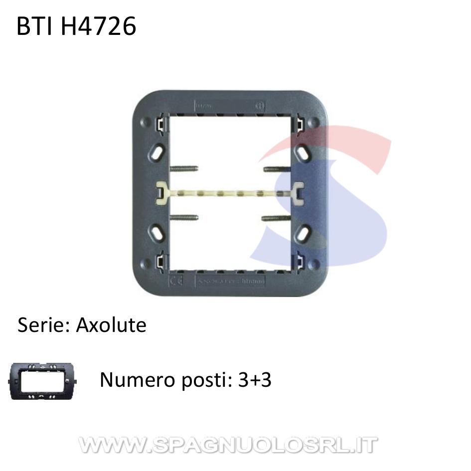 Supporto Bticino 3 + 3 moduli con viti serie "Axolute" - BTICINO H4726