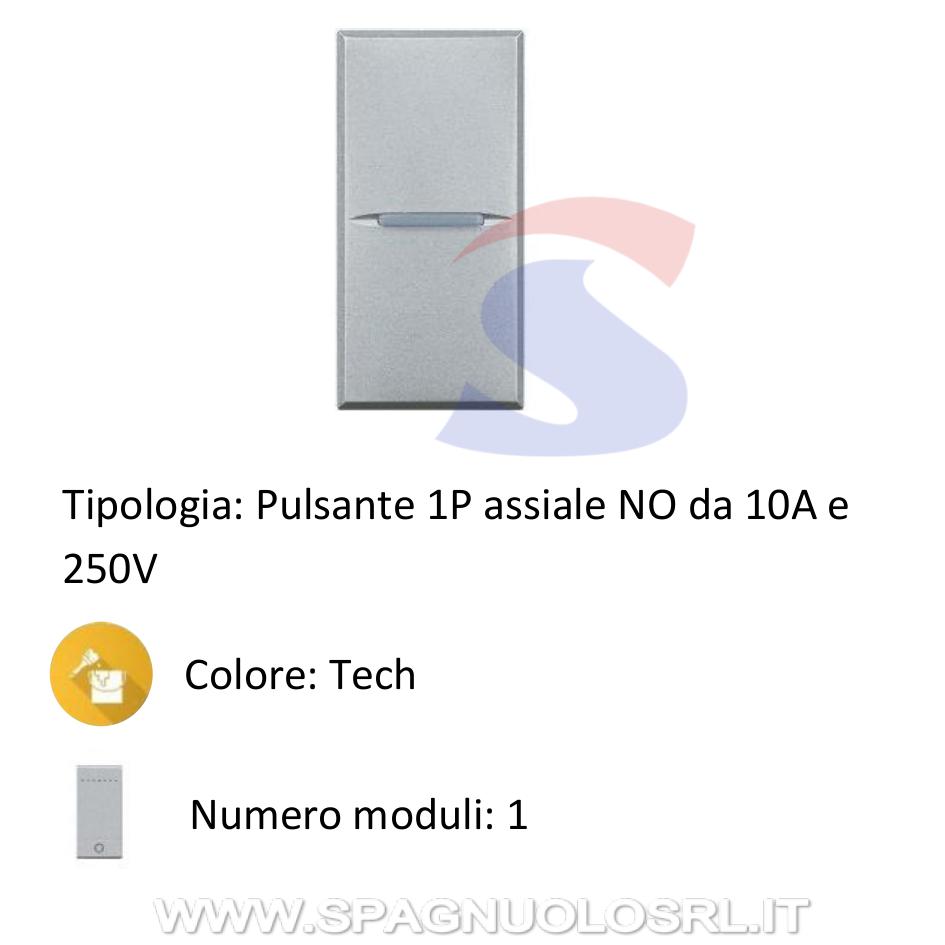 Pulsante serie "AXOLUTE" assiale NO 1P 10A 250V, Tech - BTICINO HC4005N